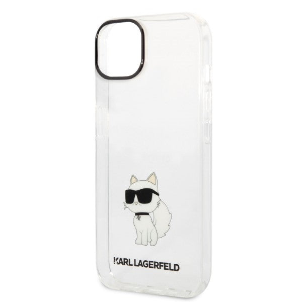 Karl Lagerfeld Choupette dėklas iPhone 14/15 Plus – skaidrus