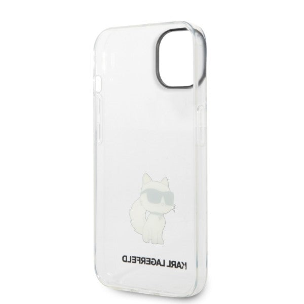 Karl Lagerfeld Choupette dėklas iPhone 14/15 Plus – skaidrus