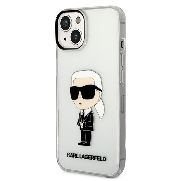 Karl Lagerfeld Ikonik dėklas iPhone 14 Plus / 15 Plus – skaidrus