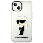 Karl Lagerfeld Ikonik dėklas iPhone 14 Plus / 15 Plus – skaidrus