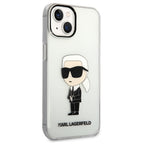 Karl Lagerfeld Ikonik dėklas iPhone 14 Plus / 15 Plus – skaidrus