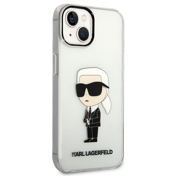 Karl Lagerfeld Ikonik dėklas iPhone 14 Plus / 15 Plus – skaidrus