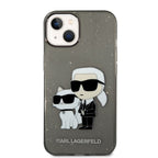 Karl Lagerfeld blizgus dėklas iPhone 14 Plus/15 Plus – juodas
