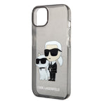Karl Lagerfeld blizgus dėklas iPhone 14 Plus/15 Plus – juodas
