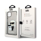 Karl Lagerfeld blizgus dėklas iPhone 14 Plus/15 Plus – juodas