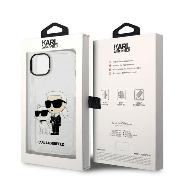 Karl Lagerfeld dėklas iPhone 14/15 Plus – skaidrus