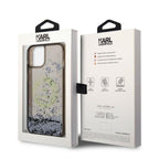 Karl Lagerfeld Liquid Glitter RSG dėklas iPhone 14 Plus – juodas