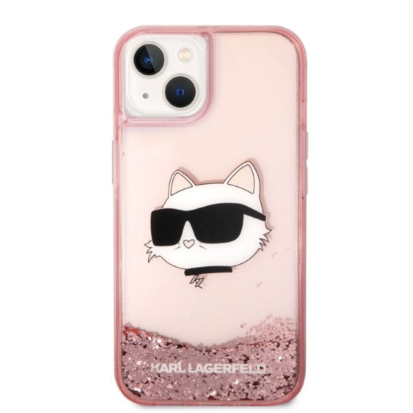 Karl Lagerfeld skaidrus dėklas iPhone 14/15 Plus – rožinis