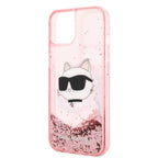 Karl Lagerfeld skaidrus dėklas iPhone 14/15 Plus – rožinis