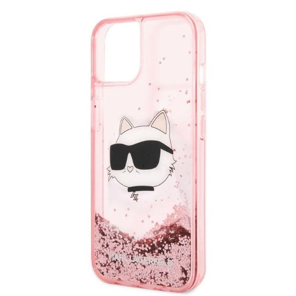 Karl Lagerfeld skaidrus dėklas iPhone 14/15 Plus – rožinis