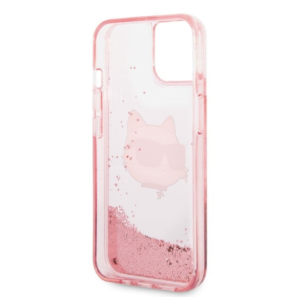 Karl Lagerfeld skaidrus dėklas iPhone 14/15 Plus – rožinis