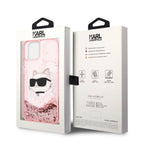 Karl Lagerfeld skaidrus dėklas iPhone 14/15 Plus – rožinis