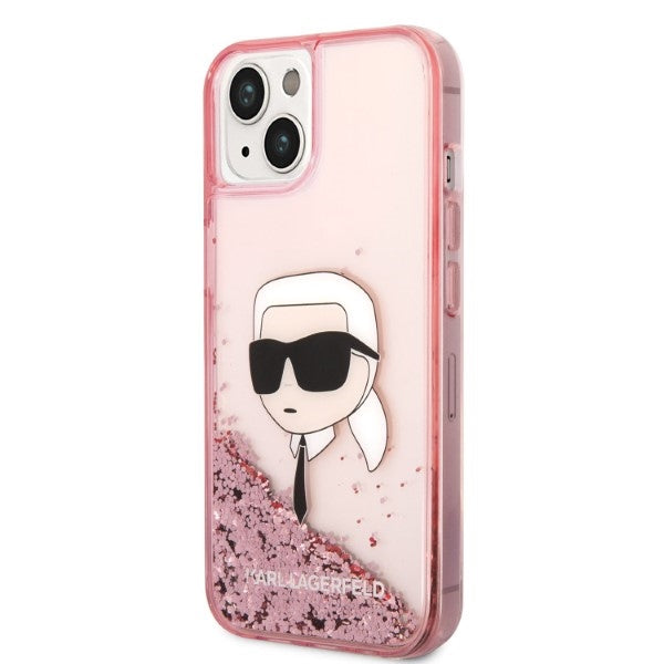 Karl Lagerfeld Liquid Glitter dėklas iPhone 14/15 Plus – rožinis