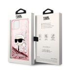 Karl Lagerfeld Liquid Glitter dėklas iPhone 14/15 Plus – rožinis