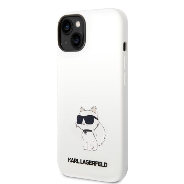 Karl Lagerfeld Silicone Ikonik Choupette dėklas iPhone 14 Plus / 15 Plus – baltas -- iPhone 14 Plus