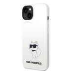 Karl Lagerfeld Silicone Ikonik Choupette dėklas iPhone 14 Plus / 15 Plus – baltas -- iPhone 14 Plus