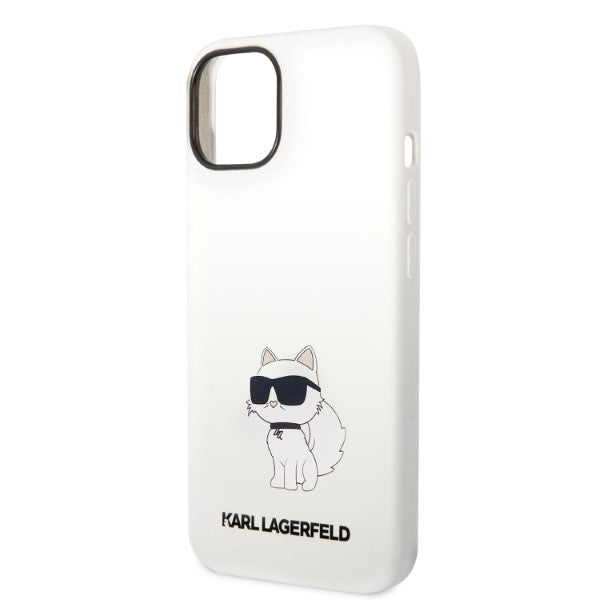 Karl Lagerfeld Silicone Ikonik Choupette dėklas iPhone 14 Plus / 15 Plus – baltas -- iPhone 14 Plus