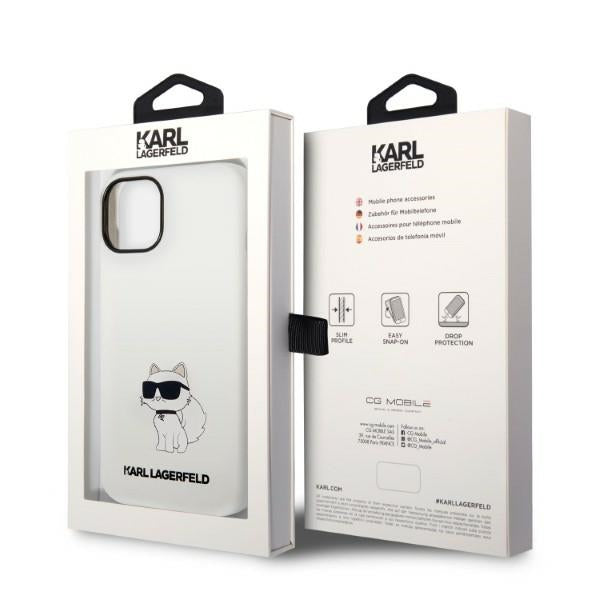 Karl Lagerfeld Silicone Ikonik Choupette dėklas iPhone 14 Plus / 15 Plus – baltas -- iPhone 14 Plus