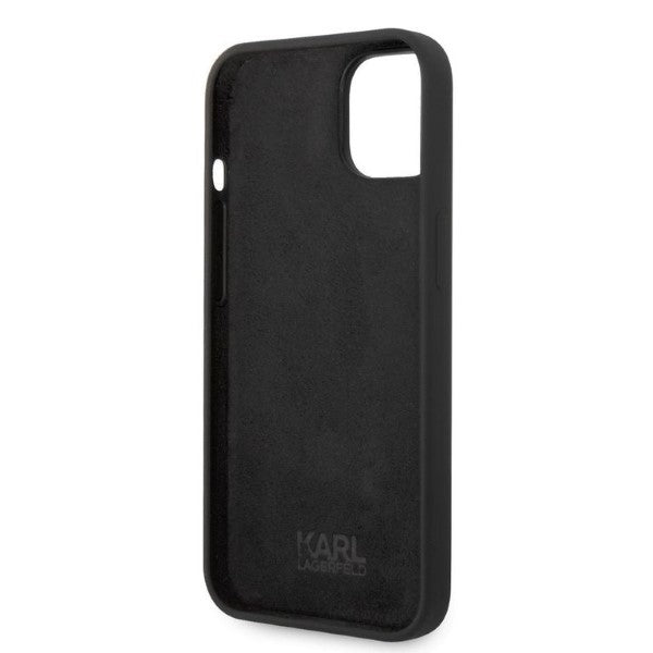 Karl Lagerfeld silikoninis dėklas iPhone 14/15 Plus – juodas