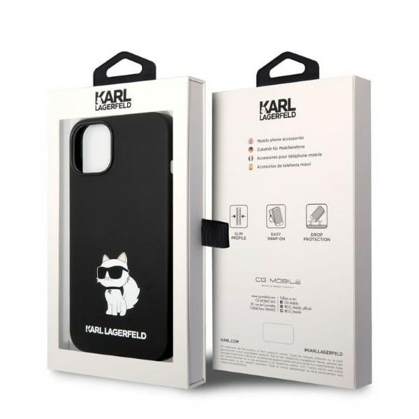 Karl Lagerfeld silikoninis dėklas iPhone 14/15 Plus – juodas