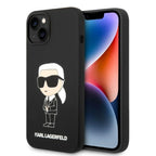 Karl Lagerfeld silikoninis dėklas iPhone 14 Plus – juodas