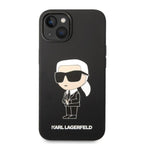 Karl Lagerfeld silikoninis dėklas iPhone 14 Plus – juodas
