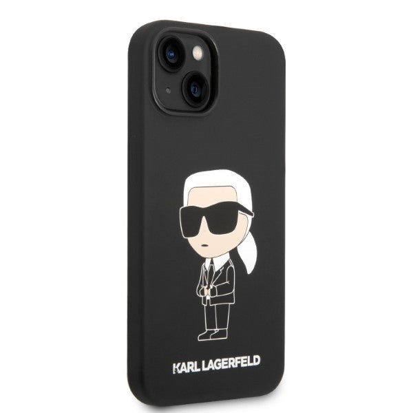 Karl Lagerfeld silikoninis dėklas iPhone 14 Plus – juodas