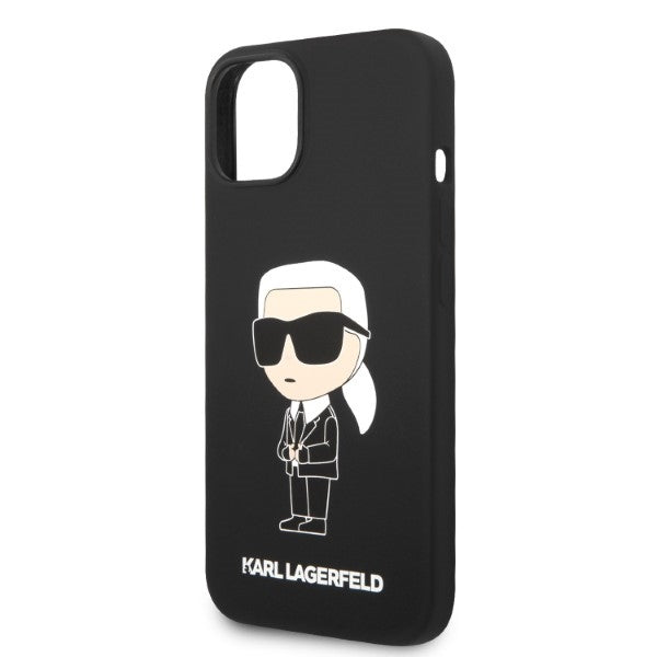 Karl Lagerfeld silikoninis dėklas iPhone 14 Plus – juodas