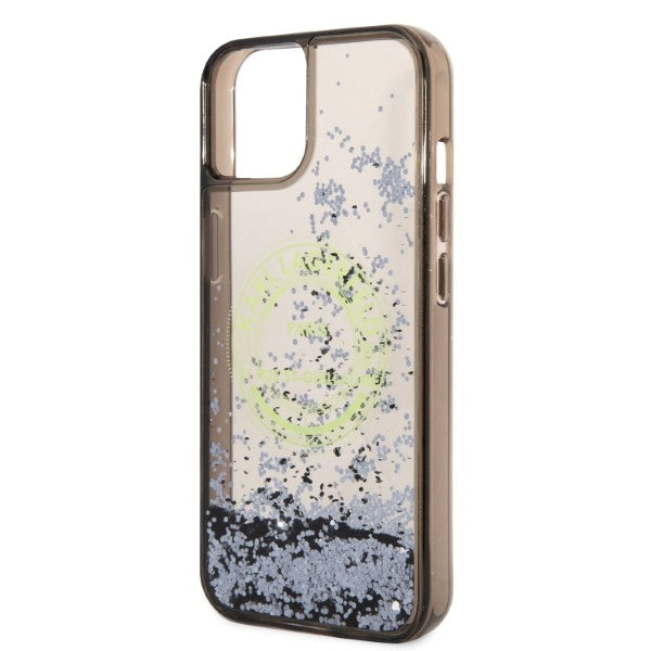 Karl Lagerfeld Liquid Glitter RSG dėklas iPhone 14 – juodas