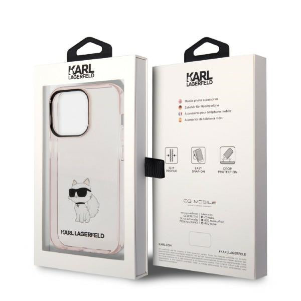 Karl Lagerfeld Choupette dėklas iPhone 14 Pro Max – rožinis