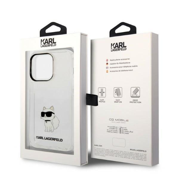 Karl Lagerfeld dėklas iPhone 14 Pro Max – skaidrus, Choupette