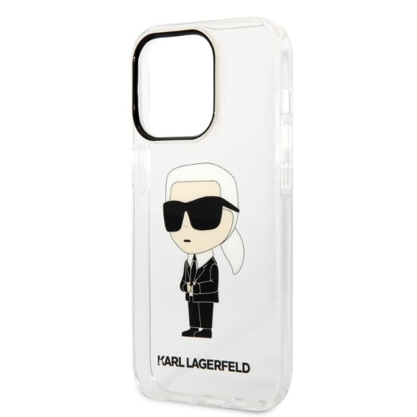 Karl Lagerfeld Ikonik Karl dėklas iPhone 14 Pro Max – skaidrus
