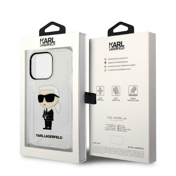 Karl Lagerfeld Ikonik Karl dėklas iPhone 14 Pro Max – skaidrus