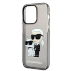 Karl Lagerfeld blizgus dėklas iPhone 14 Pro Max – juodas