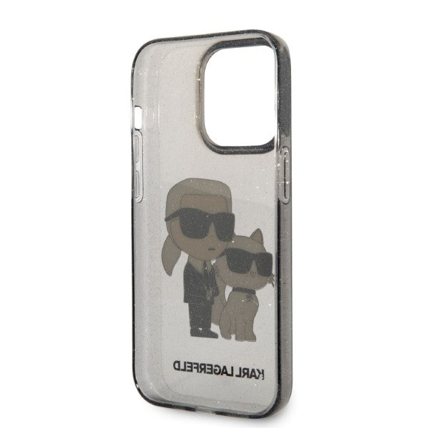 Karl Lagerfeld blizgus dėklas iPhone 14 Pro Max – juodas