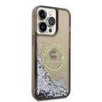 Karl Lagerfeld Liquid Glitter RSG dėklas iPhone 14 Pro Max – juodas