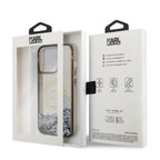 Karl Lagerfeld Liquid Glitter RSG dėklas iPhone 14 Pro Max – juodas