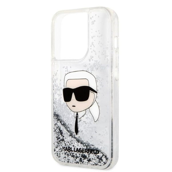 Karl Lagerfeld dėklas iPhone 14 Pro Max – sidabrinis