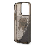 Karl Lagerfeld Liquid Glitter dėklas iPhone 14 Pro Max – juodas
