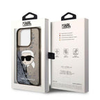 Karl Lagerfeld Liquid Glitter dėklas iPhone 14 Pro Max – juodas