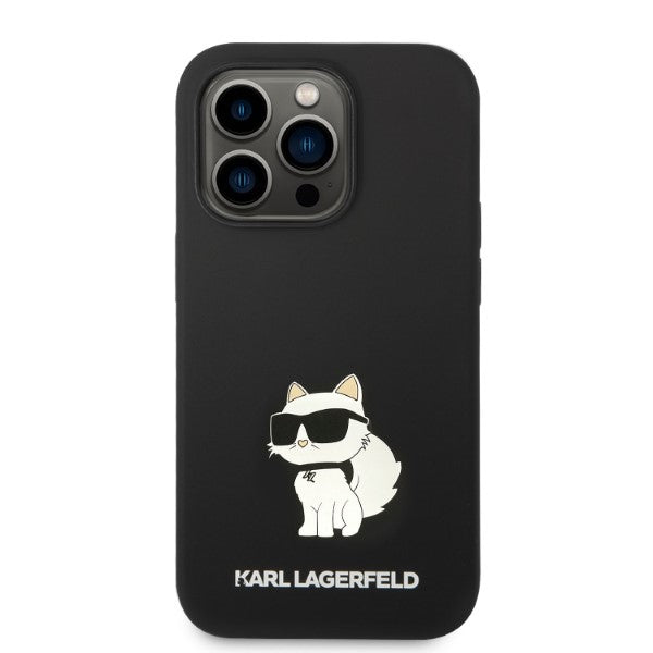Karl Lagerfeld silikoninis dėklas iPhone 14 Pro Max – juodas