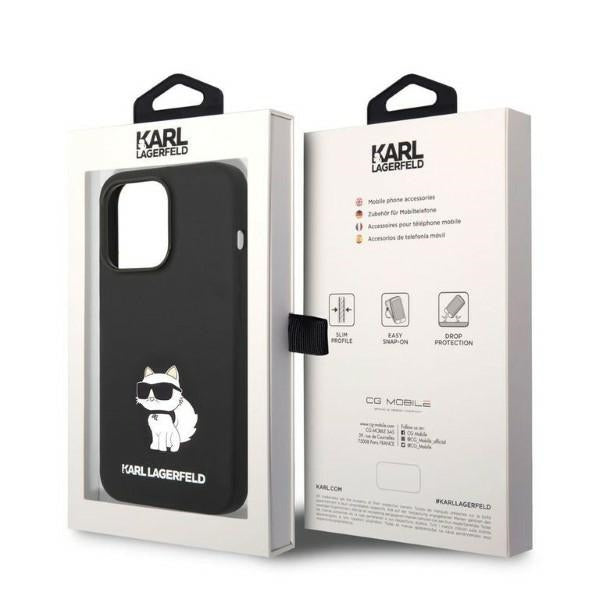 Karl Lagerfeld silikoninis dėklas iPhone 14 Pro Max – juodas