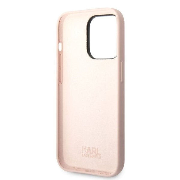 Karl Lagerfeld silikoninis dėklas iPhone 14 Pro Max – rožinis