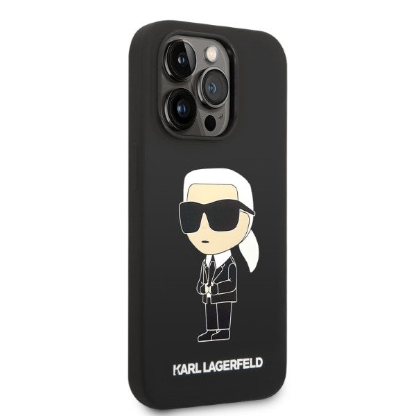 Karl Lagerfeld silikoninis MagSafe dėklas iPhone 14 Pro – juodas