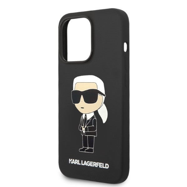 Karl Lagerfeld silikoninis MagSafe dėklas iPhone 14 Pro – juodas