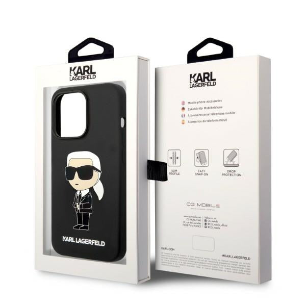 Karl Lagerfeld silikoninis MagSafe dėklas iPhone 14 Pro – juodas