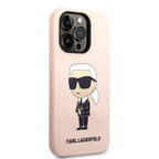 Karl Lagerfeld silikoninis MagSafe dėklas iPhone 14 Pro – rožinis
