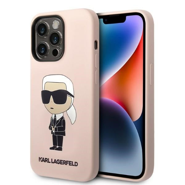 Karl Lagerfeld MagSafe dėklas iPhone 14 Pro Max – rožinis