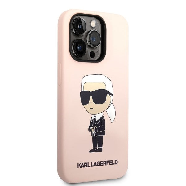 Karl Lagerfeld MagSafe dėklas iPhone 14 Pro Max – rožinis