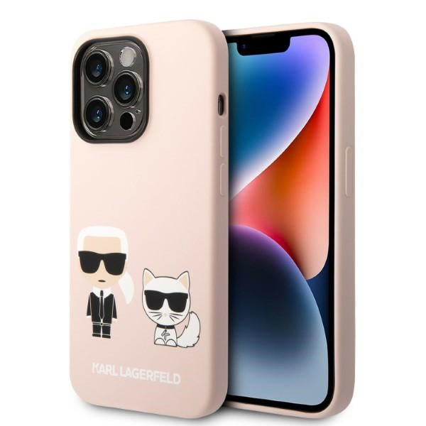 Karl Lagerfeld MagSafe dėklas iPhone 14 Pro Max – rožinis